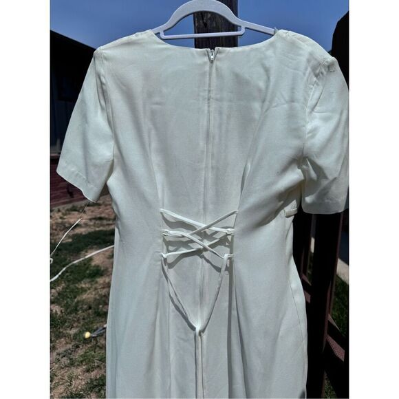 Vintage Sears dress BNWT size 7/8 Be Smart long satiny creamy - Picture 16 of 16